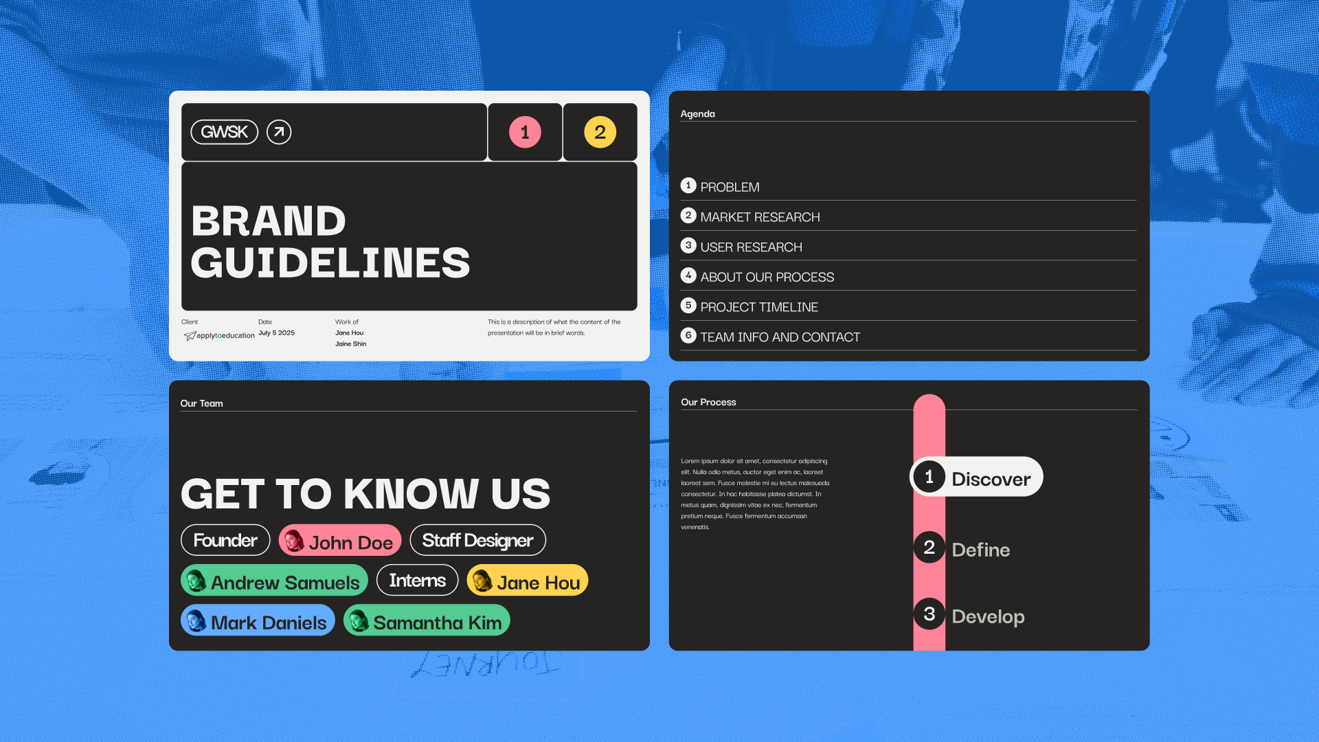 GWSK brand guidelines presentation slides
